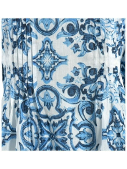 Ble Resort Collection Women's Dress Beachwear White/blue