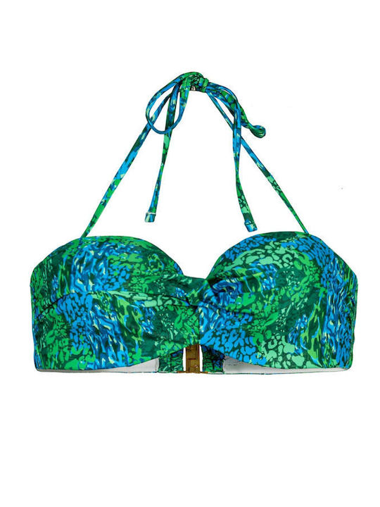 Strapless Bikini with Detachable Straps Green