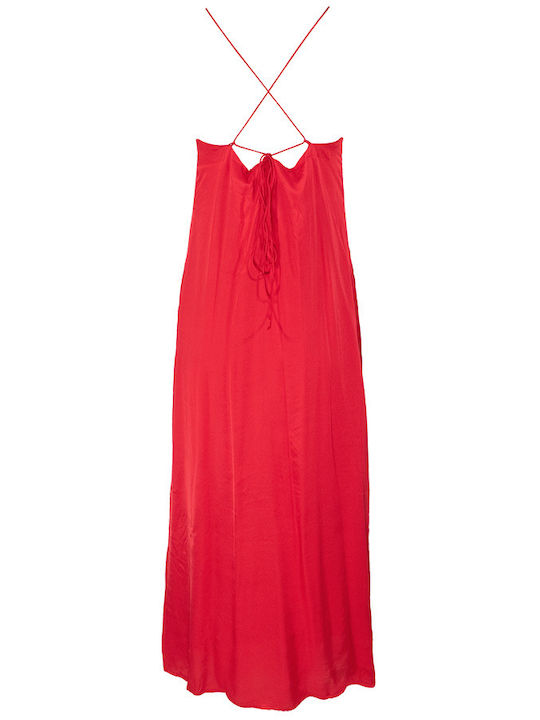 See U Soon Maxi Kleid Satin Red