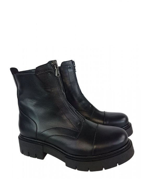 S.Piero Leather Women's Ankle Boots Black