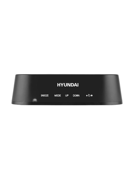 Hyundai Ac331b Επιτραπέζιο Ψηφιακό Ρολόι με Ξυπνητήρι Μαύρο