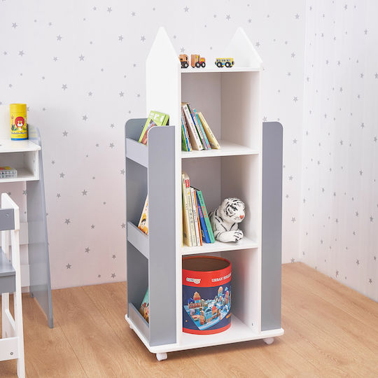 Bücherregal Boden Weiß 53.5x40x120cm