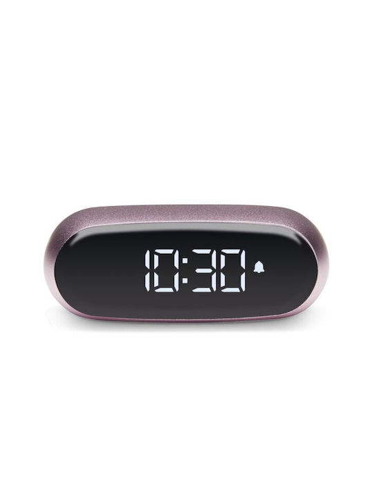 Lexon Minut Mini Tabletop Digital Clock with Alarm Pink