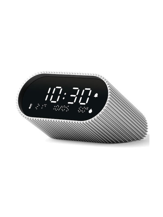 Lexon Ray Clock Ceas De Masă Digital LCD Metalic Cu Ceas Deșteptător Negru LR155RA3