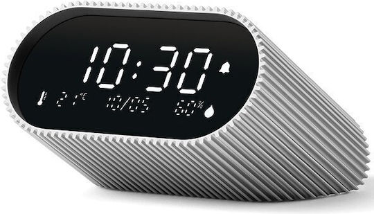 Lexon Ray Clock Масов Часовник Дигитален LCD Металик с Будилник Черен LR155RA3