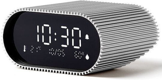 Lexon Ray Clock Масов Часовник Дигитален LCD Металик с Будилник Черен LR155RA3