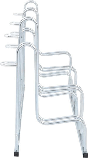 Bicycle Parking Stand 6 Bicycles Floor Galvanized Steel Silver 4005572