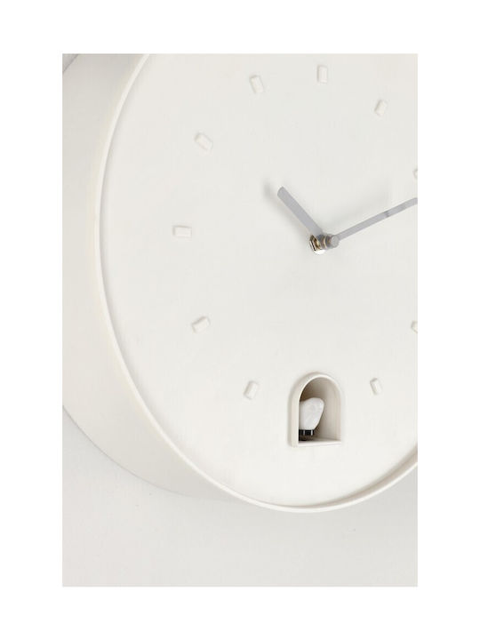 Bizzotto Damian Wall Clock Metallic White Ø30cm