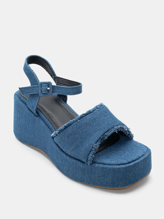 Luigi Women's Platform Shoes Blue