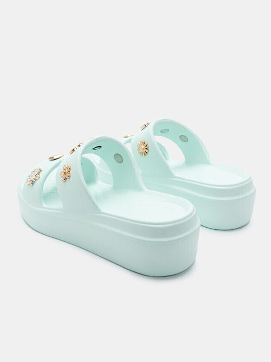 Women's Platform Flip Flops Turquoise