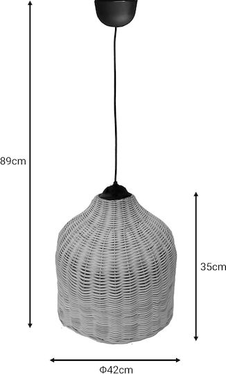 Inart Ziquel Pendant Light Beige 42x42x89cm