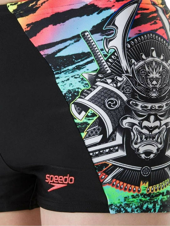 Speedo Neonsamurai Digital Costum de baie pentru copii Pantaloni scurți de înot BLACK