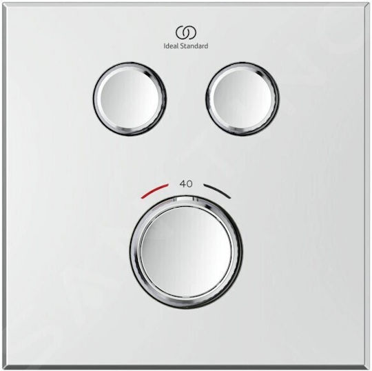 Ideal Standard Μίκτης Μπαταρίας Εντοιχισμού για Ντουζιέρα 2 Εξόδων Μαύρος
