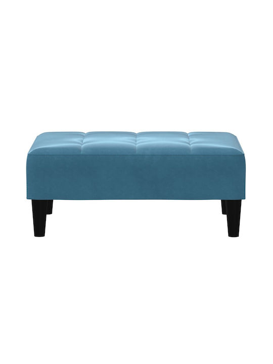 Stool Footstool Upholstered with Velvet Blue 77x55x31cm