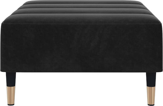 Hocker Fußhocker Gepolstert mit Samt Black 77x55x31cm