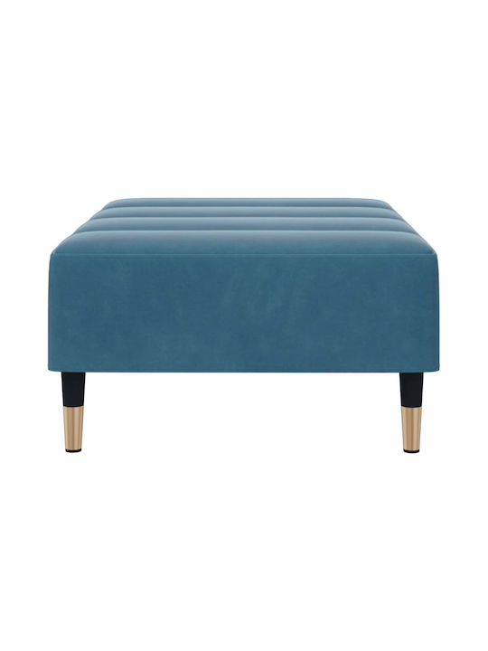 Stool Footstool Upholstered with Velvet Blue 77x55x31cm