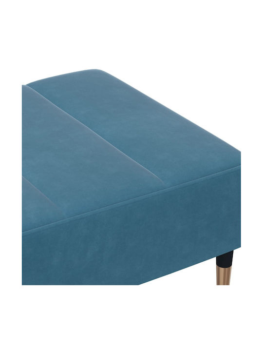 Stool Footstool Upholstered with Velvet Blue 77x55x31cm