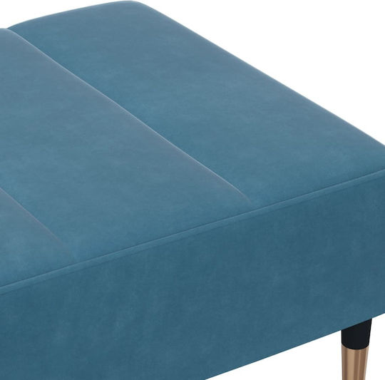 Hocker Fußhocker Gepolstert mit Samt Blue 77x55x31cm