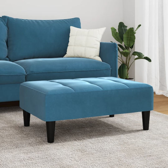 Hocker Fußhocker Gepolstert mit Samt Blue 77x55x31cm