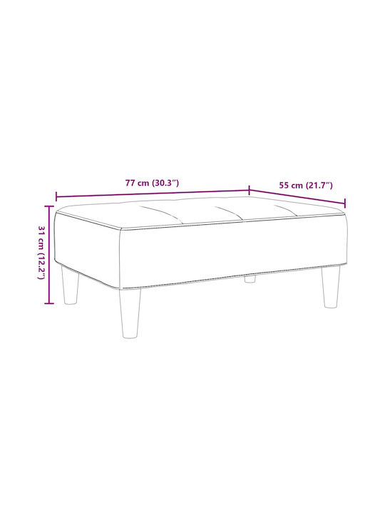 Stool Footstool Upholstered with Velvet Dark Grey 77x55x31cm