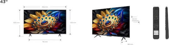 TCL Smart Television 43" 4K UHD QLED T7B HDR (2024)