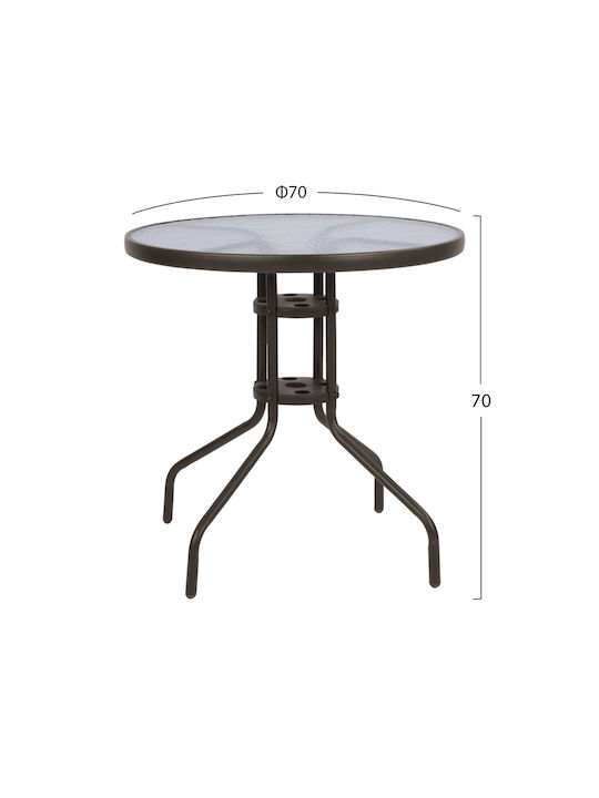 Set Dining for Small Outdoor Spaces Textilene Brown 3pcs
