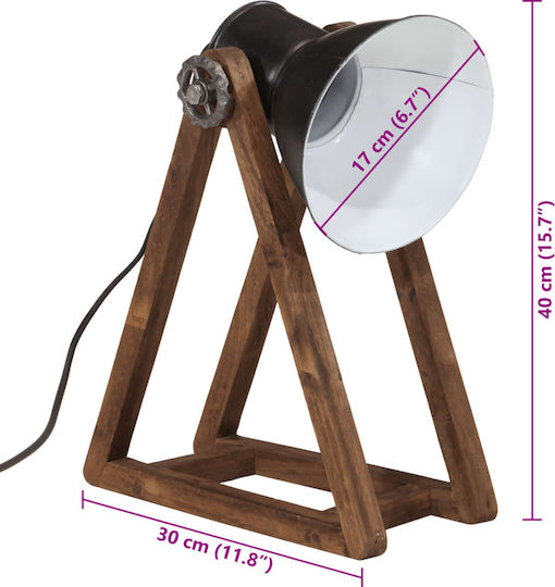 vidaXL Decorative Lamp Furniture Lamp with Socket for Bulb E27 Black