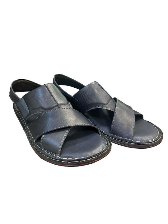 Safe Step Leder Herrensandalen in Blau Farbe