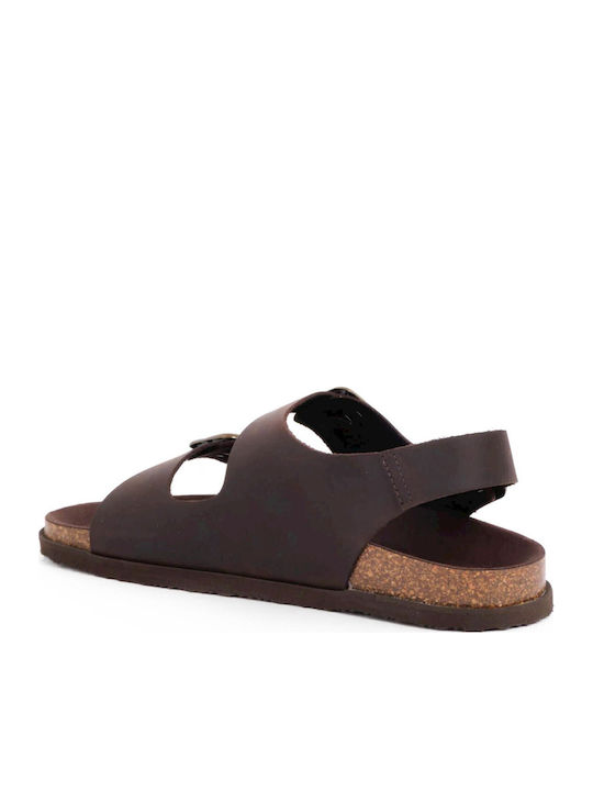 Leder Herrensandalen in Braun Farbe