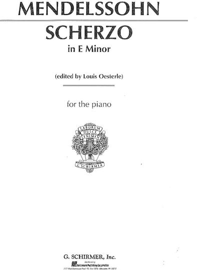 G. Schirmer Mendelssohn - Scherzo In E Minor Παρτιτούρα για Πιάνο
