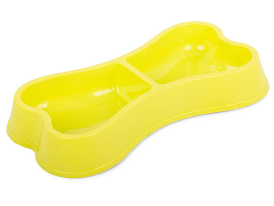 Plastic Bol Mâncare pentru Câine & Pisică pe Bază 2x 150ml 24.5cm în Culoare Galben