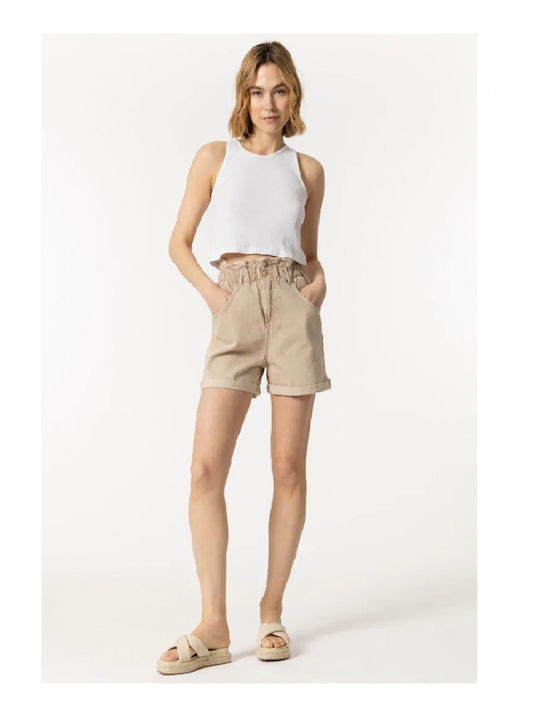 Women's Jean High-waisted Shorts Beige