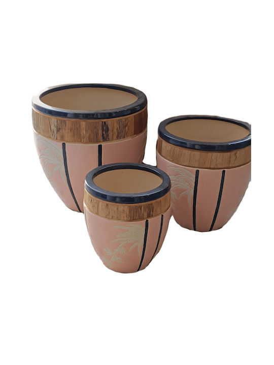 Set 3 Töpfe Ton Pink