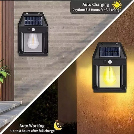 Wall Mounted Solar Light 1W Warm White 3000K with Motion Sensor IP65