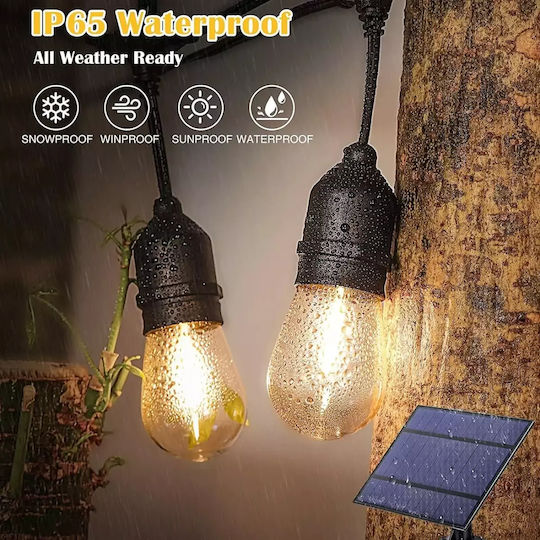 Suspendata Lampă Solară Ghirlande 2W cu Alb Cald Lumină IP65