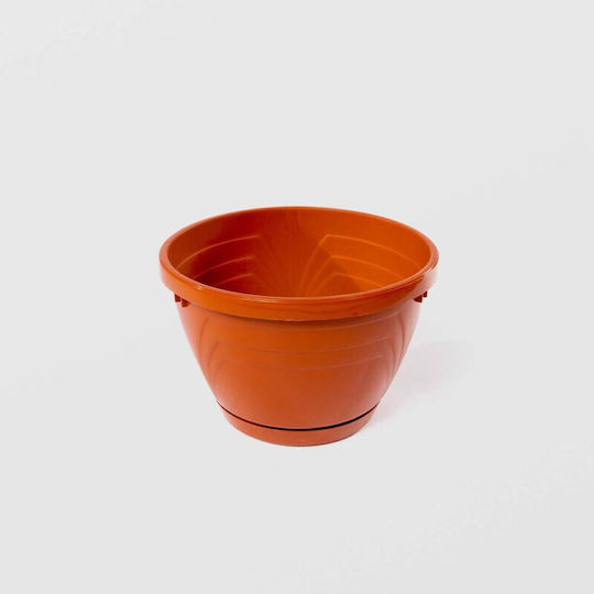 Sterk Pot Plastic Brown 17x17cm.