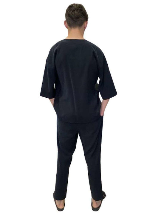 Cupro Herrenhosen Schwarz