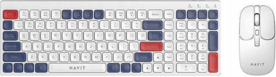 Havit ΚΒ830WB Ασύρματο Gaming Πληκτρολόγιο (International English) Λευκό