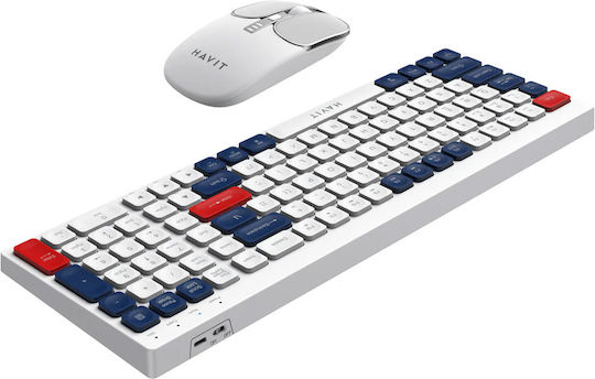Havit ΚΒ830WB Ασύρματο Gaming Πληκτρολόγιο (International English) Λευκό