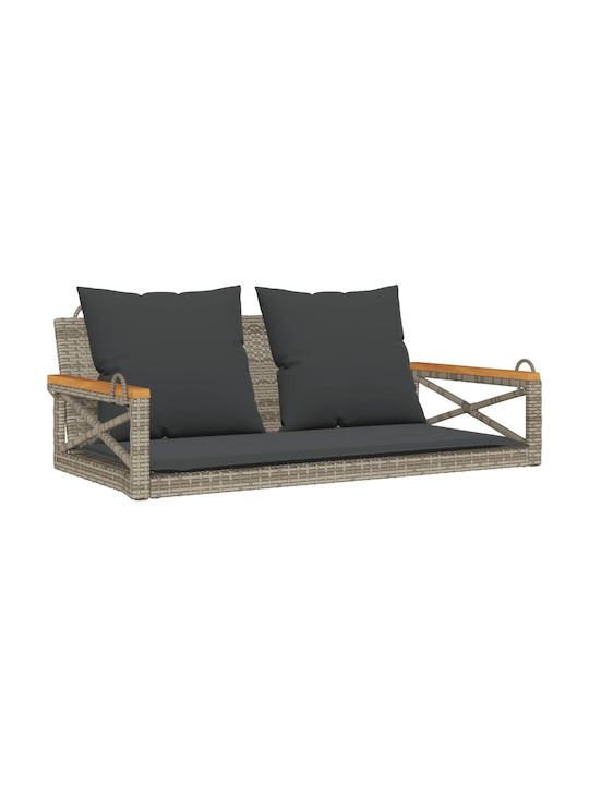 Hängeschaukel 2 Sitze Rattan L109xB62xH40cm Gray