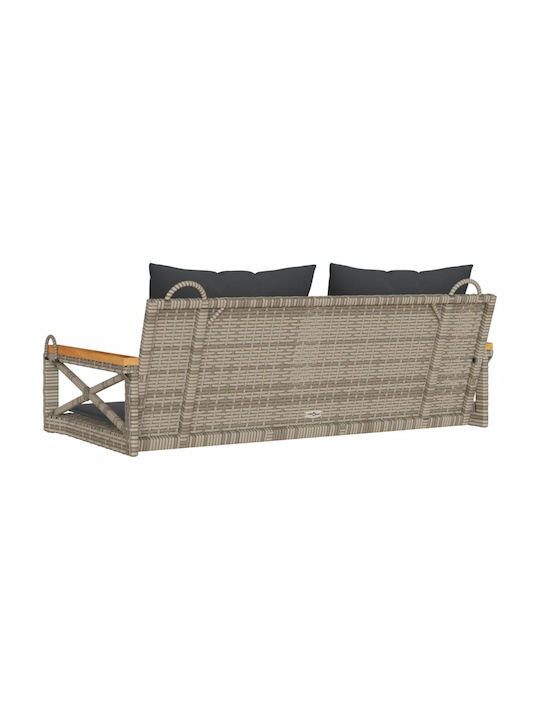 Rattan Swing Gray with 110kg Maximum Weight Capacity L109xW62xH40cm