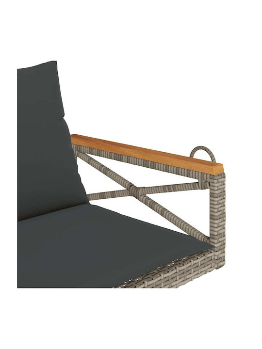 Rattan Swing Gray with 110kg Maximum Weight Capacity L109xW62xH40cm