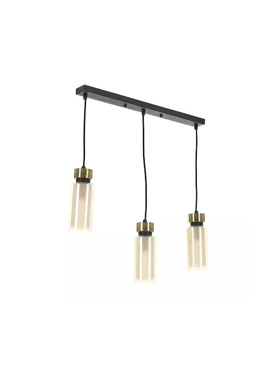 Pendant Light Three-Light for Socket E14, E.14 Black