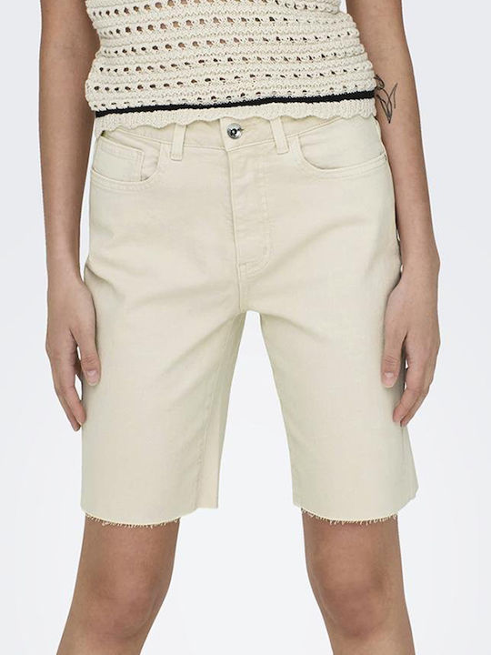 Only Women's Jean High-waisted Shorts Beige