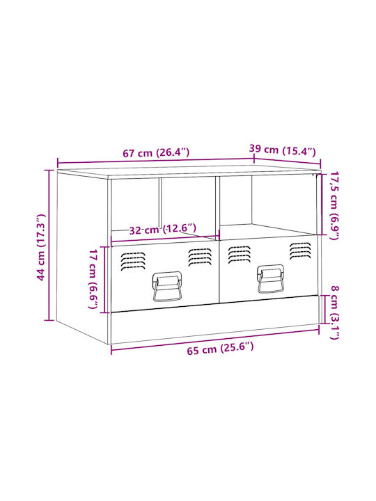 TV-Ständer Metall Schwarz M67xP39xH44cm
