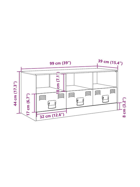 TV-Ständer Metall Rosa M99xT39xH44cm