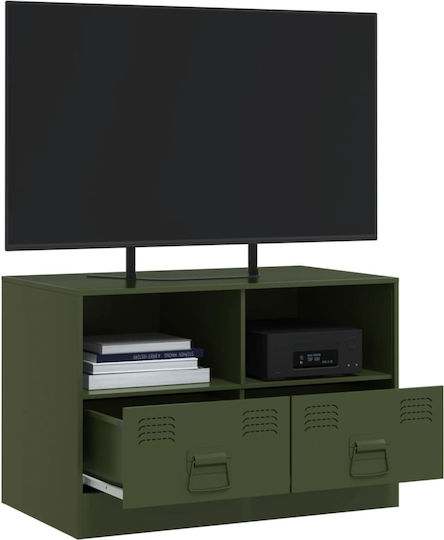 Metal TV Stand Green Olive M67xP39xH44cm