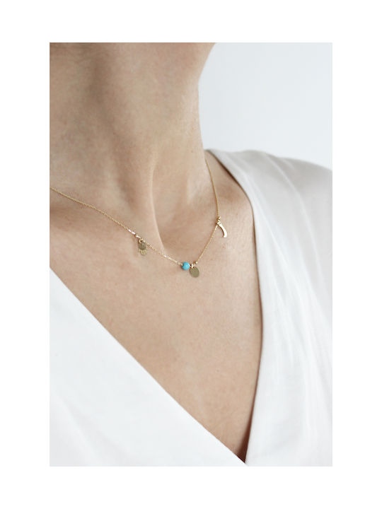 Gold necklace 14K Blue Mix