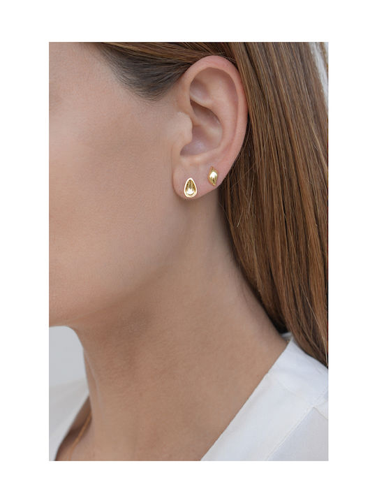 Earring Gold 14K Shiny Drop