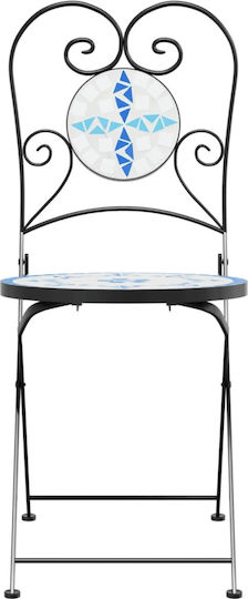 Outdoor Chair Metallic Blue 2pcs 38x45.5x89.5cm